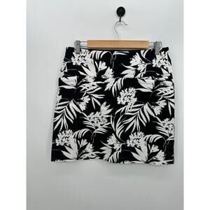 S.C. & Co Womens Black White Tropical Mini Skort Size M Pickleball Golf Tennis